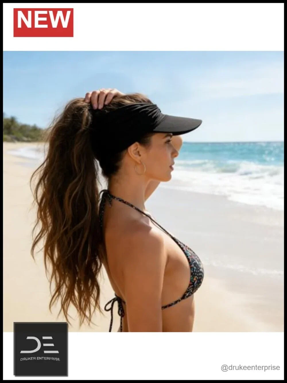 Wide Brim Ponytail Sun Hat with UV Protection - Lightweight Packable Travel Hat
